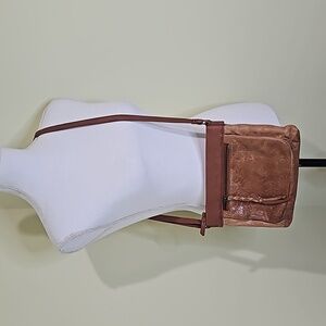 The Sak Brown Embossed Leather Crossbody Bag